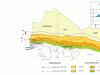 Three quarters of the West African population live in the humid and sub-humid zones, 20% in the semi-arid zone (the Sahel) and 5% in the arid zone. Rainfall varies greatly, averaging anywhere from +1 mm/year in some Saharan regions to +5 000 mm/year at the equator. Temperatures, by contrast, vary little, remaining generally high throughout the year.  West Africa has four ecological zones with distinct potential: 1) The sparsely populated, desertic Saharan zone; 2) The Sahel, whose densely populated southern area is now one of the most populated rural areas in the region; 3) The Soudanian zone, which has substantial agricultural potential; and 4) The forest zone in the coastal countries and their nearest hinterland, where urban growth is the fastest. 
